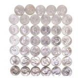 1960-1963 US SILVER WASHINGTON QUARTERS - $10.25 F