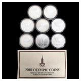 1980 MOSCOW OLYMPICS COMMEMORATIVE SILVER COINS