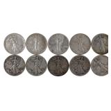 1917-1943 US WALKING LIBERTY 50C SILVER COINS