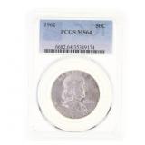 1962 US SILVER FRANKLIN 50C COIN PCGS MS 64