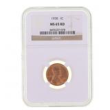 1930 US LINCOLN WHEAT PENNY 1C COIN NGC MS 65 RD