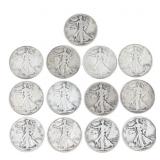 1917-1945 US WALKING LIBERTY 50C SILVER COINS