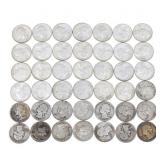 1942-1964 US WASHINGTON SILVER 25C QUARTERS