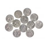 1953-1964 US SILVER WASHINGTON QUARTERS - $3 FACE