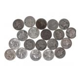 1932-1964 US SILVER WASHINGTON QUARTERS $5 FACE VA