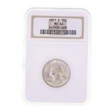 1951-D US SILVER WASHINGTON 25C COIN NGC MS66