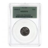 1944-D US SILVER MERCURY DIME 10C COIN PCGS MS65FB
