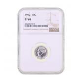 1952 US SILVER ROOSEVELT DIME 10C COIN NGC PF 67