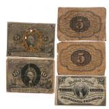 19TH C. US FRACTIONAL & POSTAGE CURRENCY - 3C, 5C,