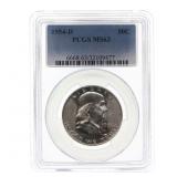 1954-D US SILVER FRANKLIN 50C COIN PCGS MS63