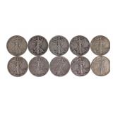 1935-1947 US SILVER WALKIING LIBERTY HALF DOLLARS