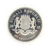 2015 .999 SILVER SOMALI REPUBLIC 100 SHILLINGS 1OZ