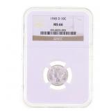 1945-D US SILVER MERCURY DIME 10C COIN NGC MS 66