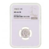 1944-D US SILVER MERCURY DIME 10C COIN NGC MS 66 F