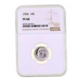 1954 US SILVER ROOSEVELT DIME 10C COIN NGC PF68