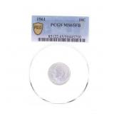 1961 US SILVER ROOSEVELT DIME 10C COIN PCGS MS 65