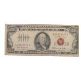 1966 US RED SEAL 100 DOLLAR NOTE