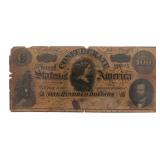 1864 OBSOLETE RICHMOND CONFEDERATE $100 NOTE