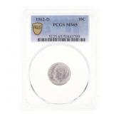 1962-D US SILVER ROOSEVELT DIME 10C COIN PCGS MS 6
