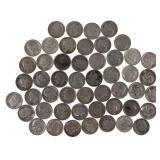 1947-1964 US SILVER ROOSEVELT DIMES - $5 FACE VALU