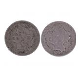 1873 US 3C NICKELS