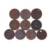 1826-1856 US BRAIDED HAIR COPPER LARGE CENTS