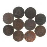 1833-1851 US BRAIDED HAIR COPPER LARGE CENTS