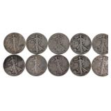 1934-1946 US SILVER WALKING LIBERTY HALF DOLLARS