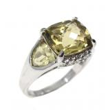 STERLING SILVER CITRINE FASHION RING