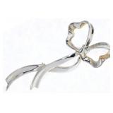 TIFFANY & CO. STERLING SILVER RIBBON BOW BROOCH