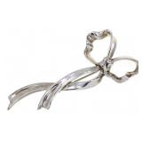 TIFFANY & CO. STERLING SILVER RIBBON BOW BROOCH