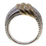 TWO-TONED STERLING JUDITH RIPKA CUBIC ZIRCONIA RIN