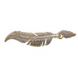 STERLING SILVER VERMEIL JUDITH RIPKA CZ FEATHER PE