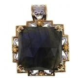 STERLING SILVER LABRADORITE & CUBIC ZIRCONIA PENDA