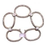 .900 SILVER ARGENTINE MODERN OVAL-LINK BRACELET