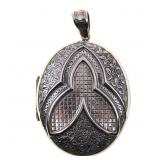 STERLING SILVER DANECRAFT OVAL-SHAPED LOCKET PENDA