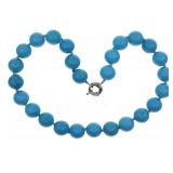 BEADED TURQUOISE STERLING SILVER NECKLACE
