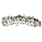 STERLING SILVER SOUTHWESTERN-STYLE FASHION RINGS