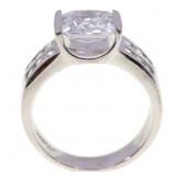 STERLING SILVER CUBIC ZIRCONIA ENGAGEMENT RING