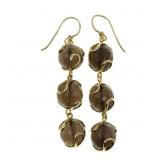 18K YELLOW GOLD VALETIN MAGRO SMOKEY QUARTZ EARRIN
