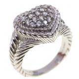 STERLING SILVER JUDITH RIPKA CZ HEART FASHION RING