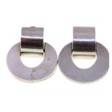 STERLING SILVER DOOR-KNOCKER EARRINGS