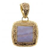 STERLING SILVER VERMEIL BLUE BANDED AGATE PENDANT