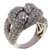 STERLING SILVER CUBIC ZIRCONA CLUSTER KNOT FASHION