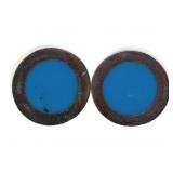 STERLING SILVER TAXCO TURQUOISE INLAY EARRINGS