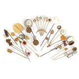 GOLD-TONE & SILVER-TONE STICK PINS & SMALL HATPINS