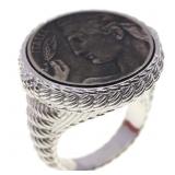 STERLING SILVER JUDITH RIPKA VERONA COIN RING