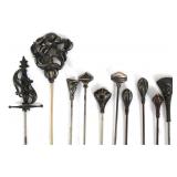 VICTORIAN HATPINS WITH STERLING SILVER HEADS