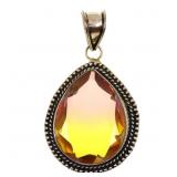STERLING SILVER VERMEIL SUNSET GRADIENT GLASS PEND
