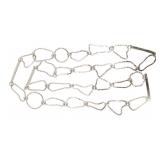 STERLING SILVER ABSTRACT HAMMER-FINISH CHAIN NECKL